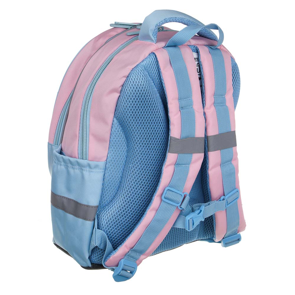 ТРЕВЕЛ Рюкзак школьный полужесткий 37х28х14см, 3 отд., 2 карм., жесткое дно, эргон.спинка, ПЭ, арт.№ 254-811