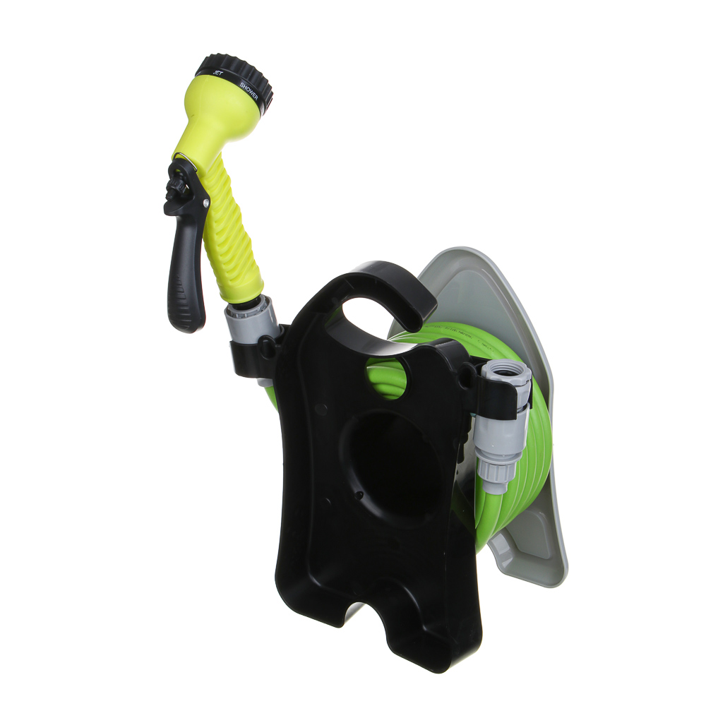 INBLOOM Набор для полива (шланг 8мм - 10м, пистолет 7 реж., катушка, коннектор 2шт) PP, PVC, арт.№ 168-039