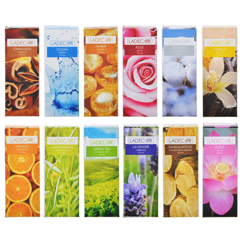LADECOR Аромамасло 10мл, 12 ароматов, арт.№ 412-016