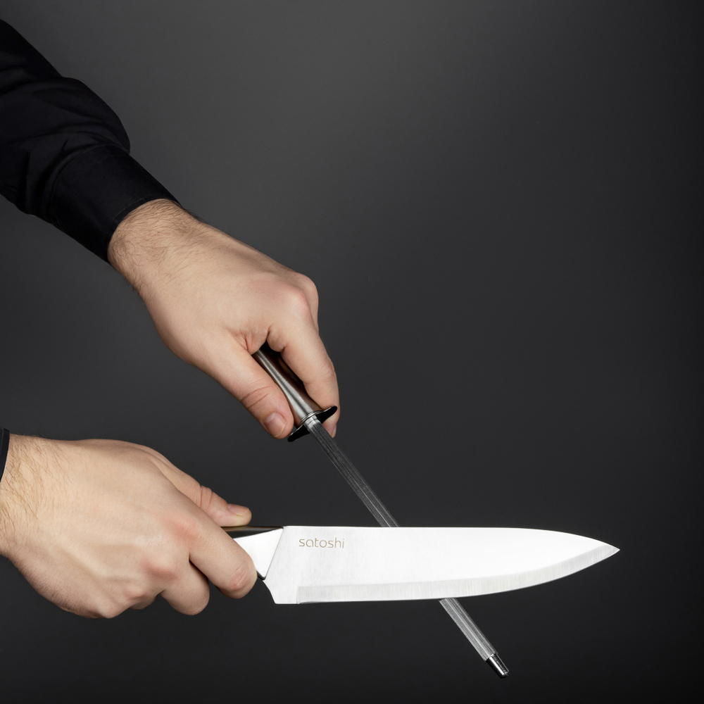 SATOSHI Морель Набор ножей кухонных 9пр, ручки хром, акриловая подставка, арт.№ 803-401
