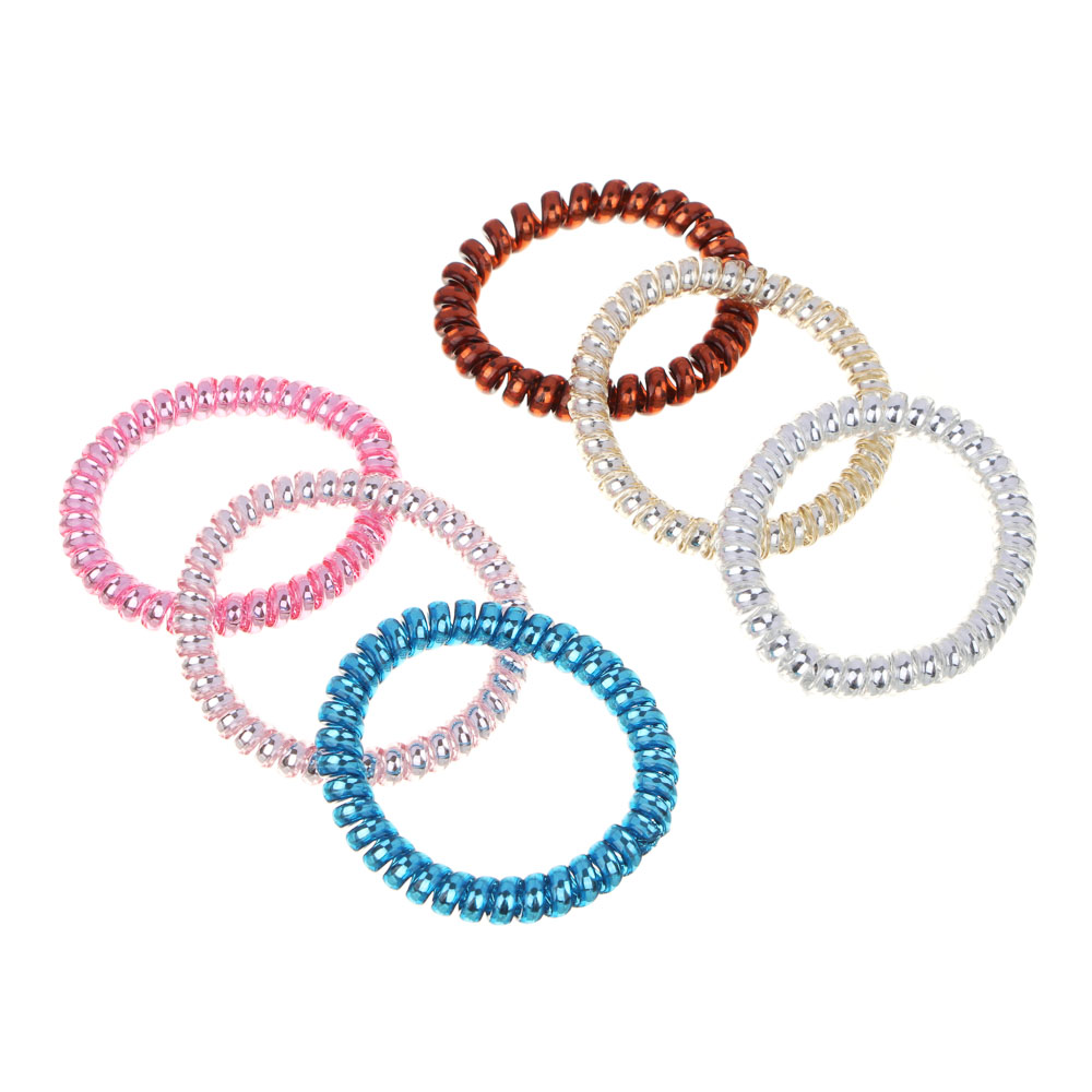 Резинки-пружинки ЮНИLOOK 6шт, d5см, пластик, 6 цветов, ACS-57, арт.№ 322-022