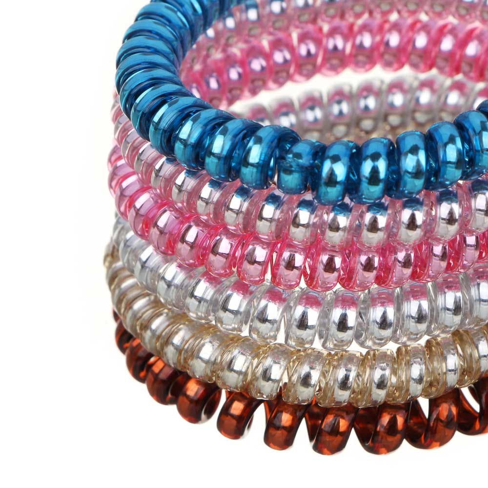 Резинки-пружинки ЮНИLOOK 6шт, d5см, пластик, 6 цветов, ACS-57, арт.№ 322-022