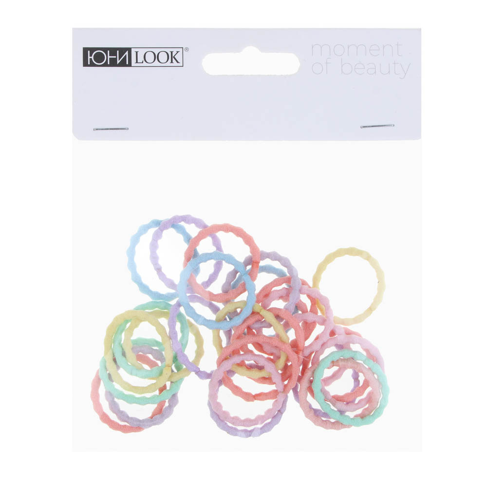 Резинки для волос ЮНИLOOK 25шт, d2см, нейлон, 3-4 дизайна, ACS-60, арт.№ 322-026