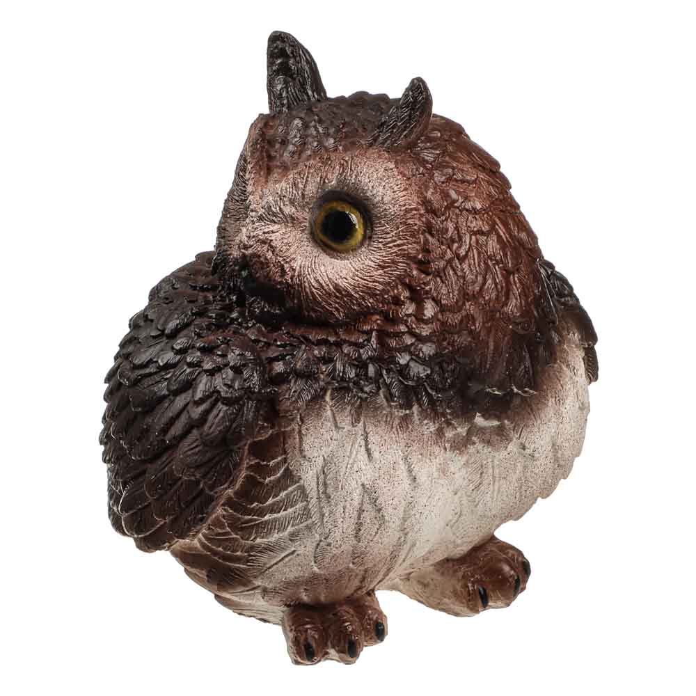 Фигура садовая Сова с ушками 19х15см коричневая, гипс, арт.№ 162-246
