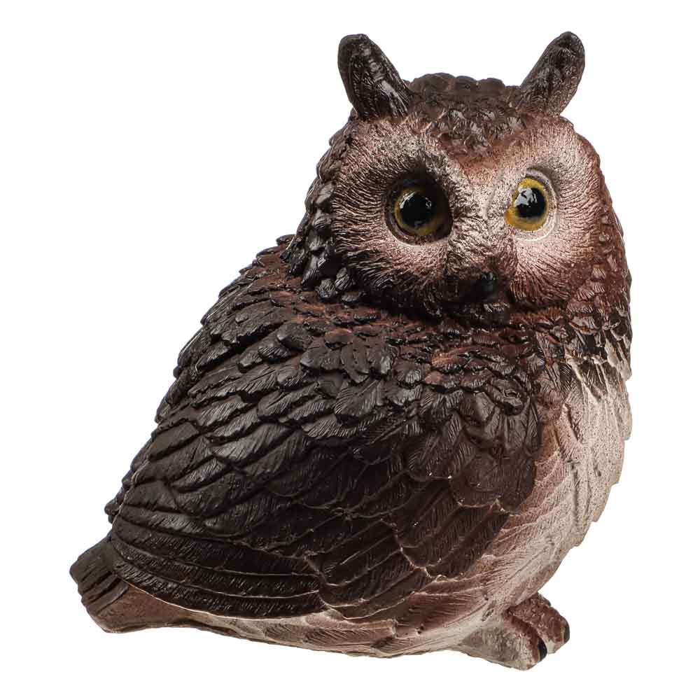 Фигура садовая Сова с ушками 19х15см коричневая, гипс, арт.№ 162-246