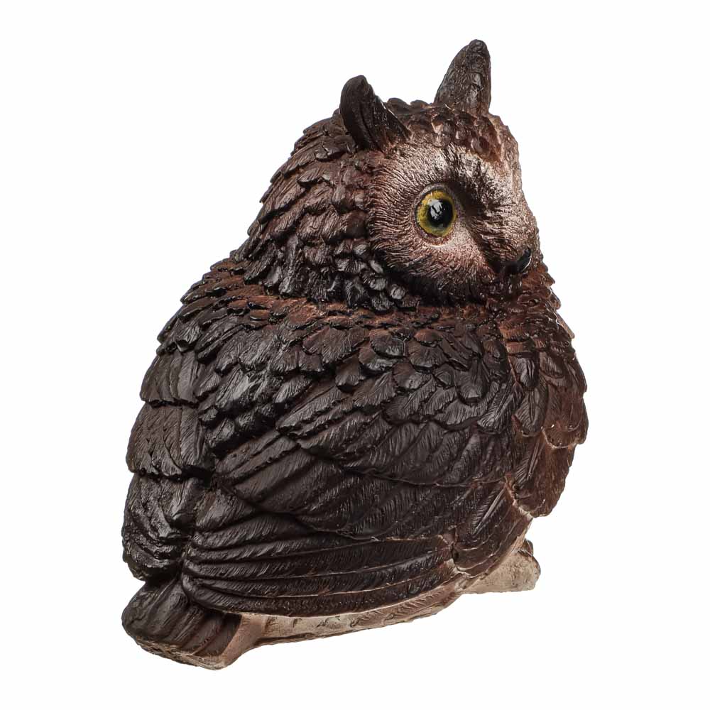 Фигура садовая Сова с ушками 19х15см коричневая, гипс, арт.№ 162-246