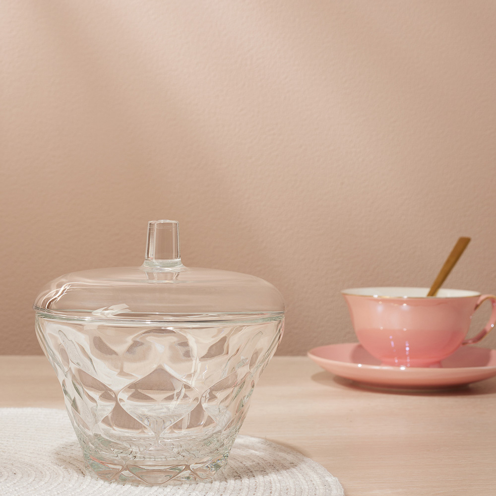 LUMINARC Сахарница с крышкой Айсд Диамант/Айсд Винтаж, стекло, 2 дизайна, арт.№ 828-492