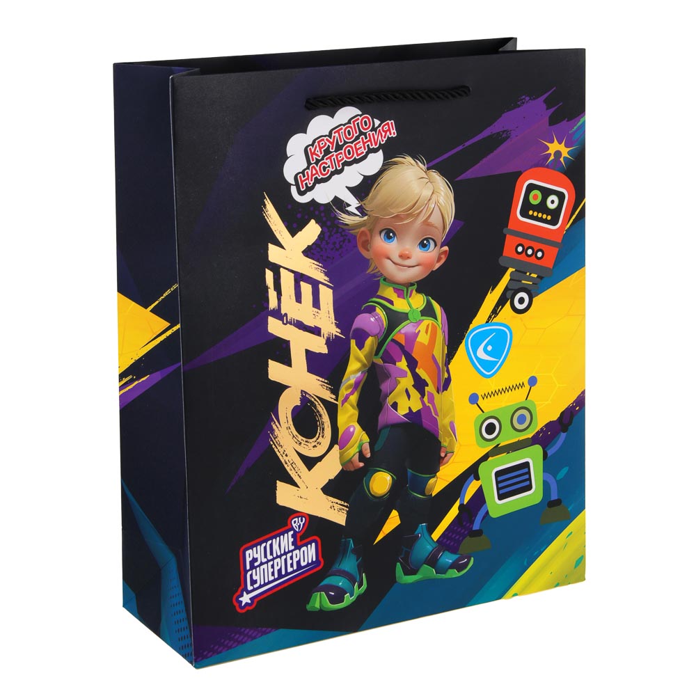 BY Пакет подарочный, высококачеств.бумага, тиснение фольгой, 26х32х10см, Конек, арт.№ 507-020