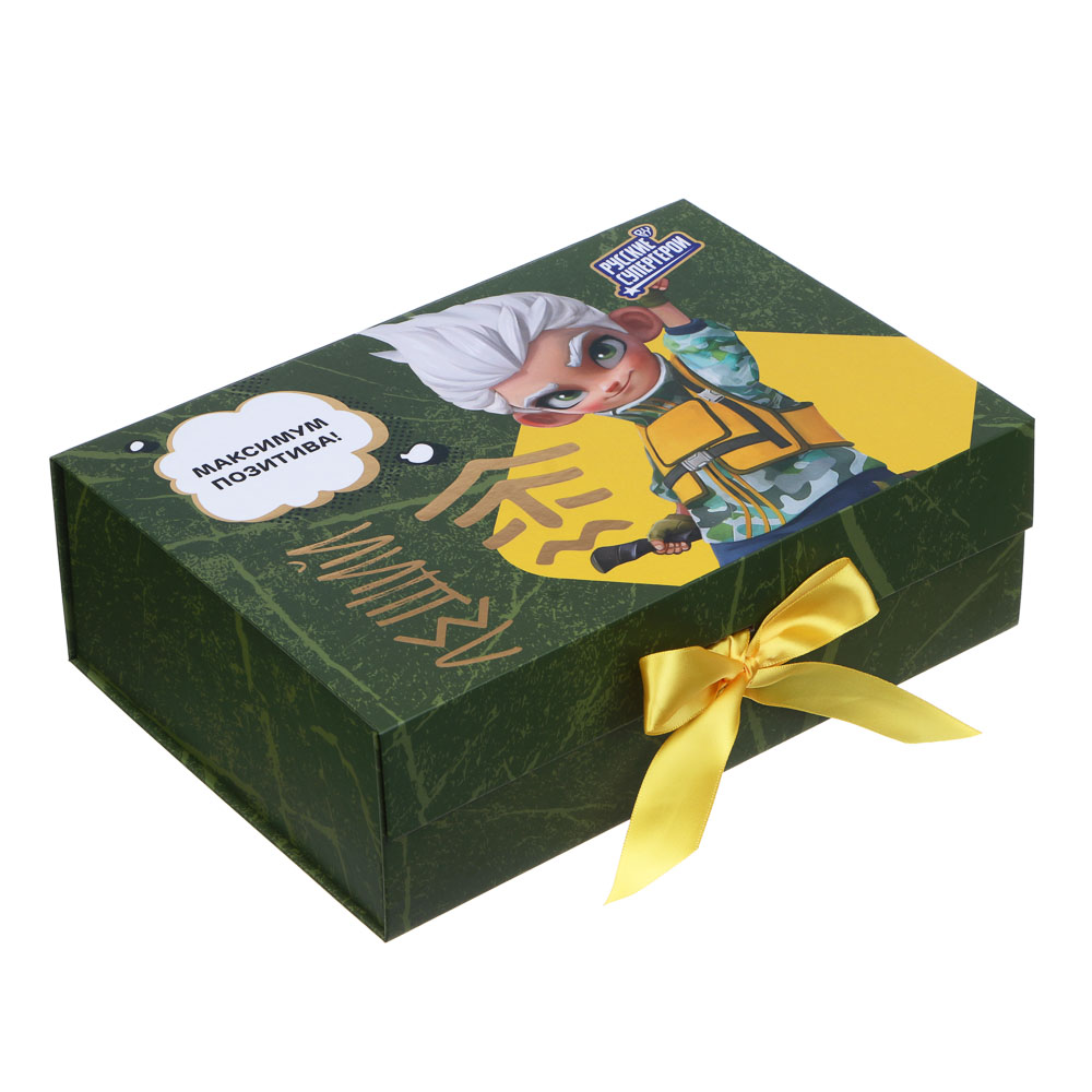 BY Коробка подарочная складная с лентой, тиснение фольгой, 28x20x9см, Леший, арт.№ 207-057