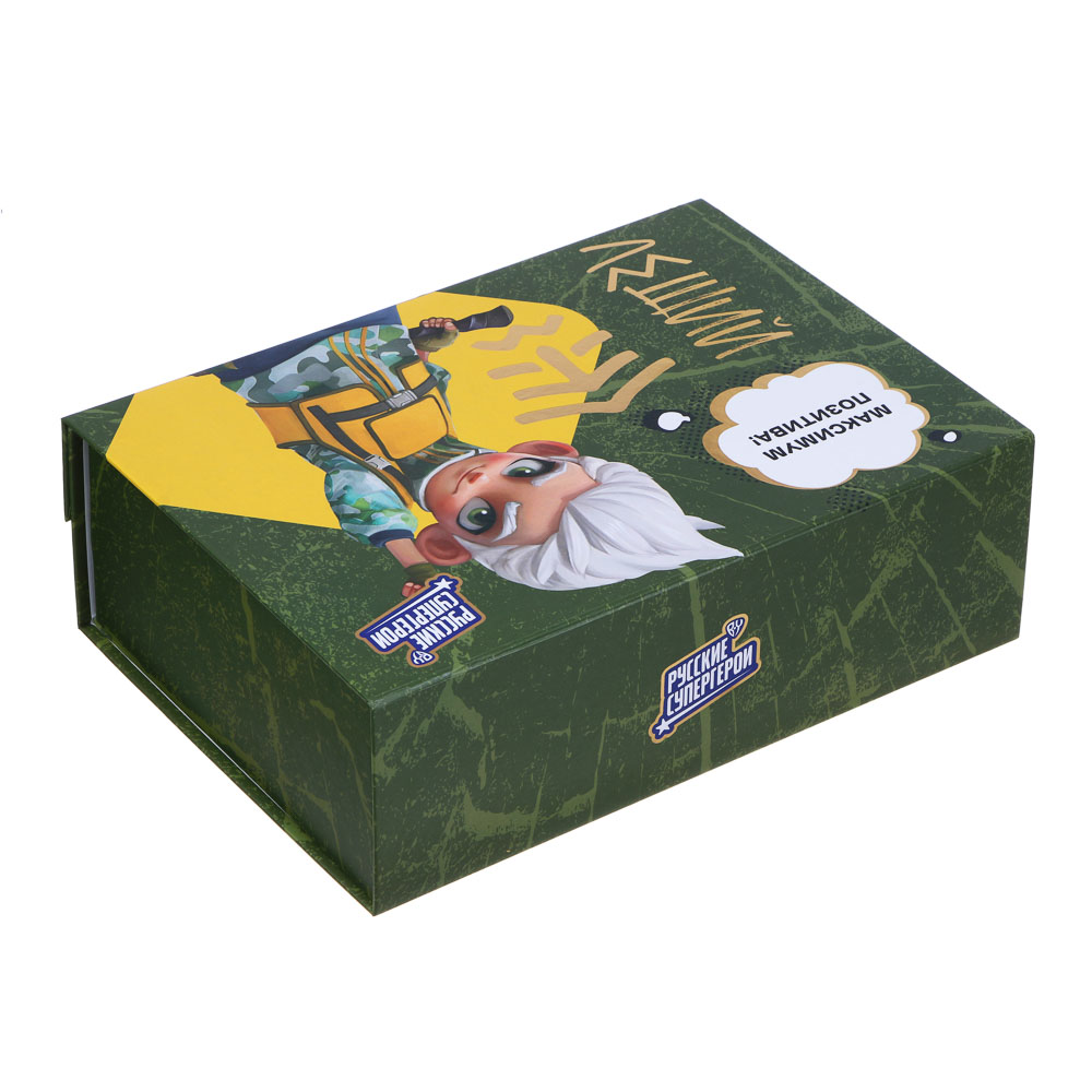 BY Коробка подарочная складная с лентой, тиснение фольгой, 28x20x9см, Леший, арт.№ 207-057