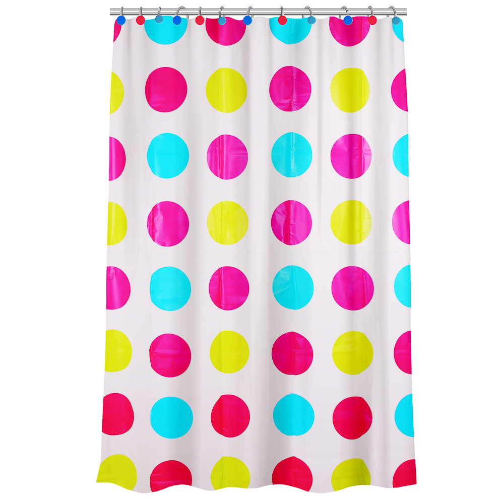 VETTA Шторка для ванной с декоративными кольцами, ПЕВА, 180x180см, 3 дизайна, арт.№ 461-526