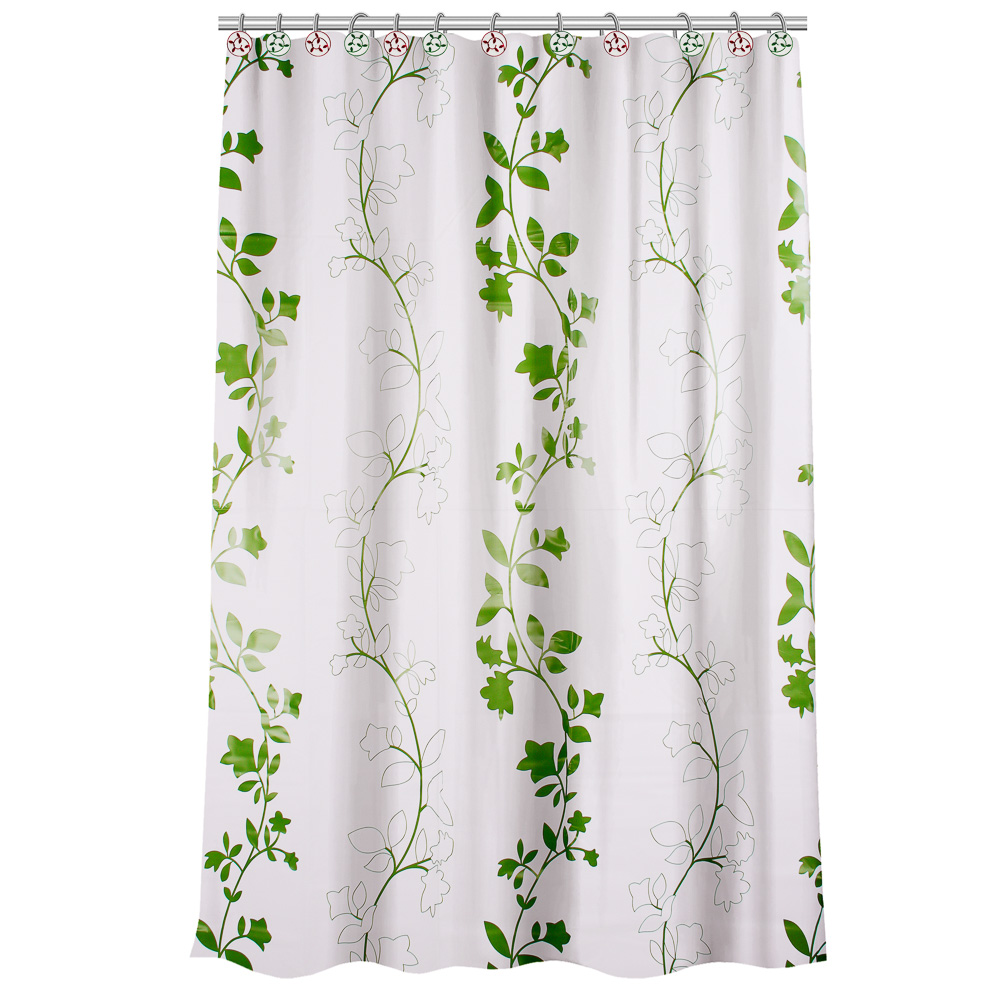 VETTA Шторка для ванной с декоративными кольцами, ПЕВА, 180x180см, 3 дизайна, арт.№ 461-526