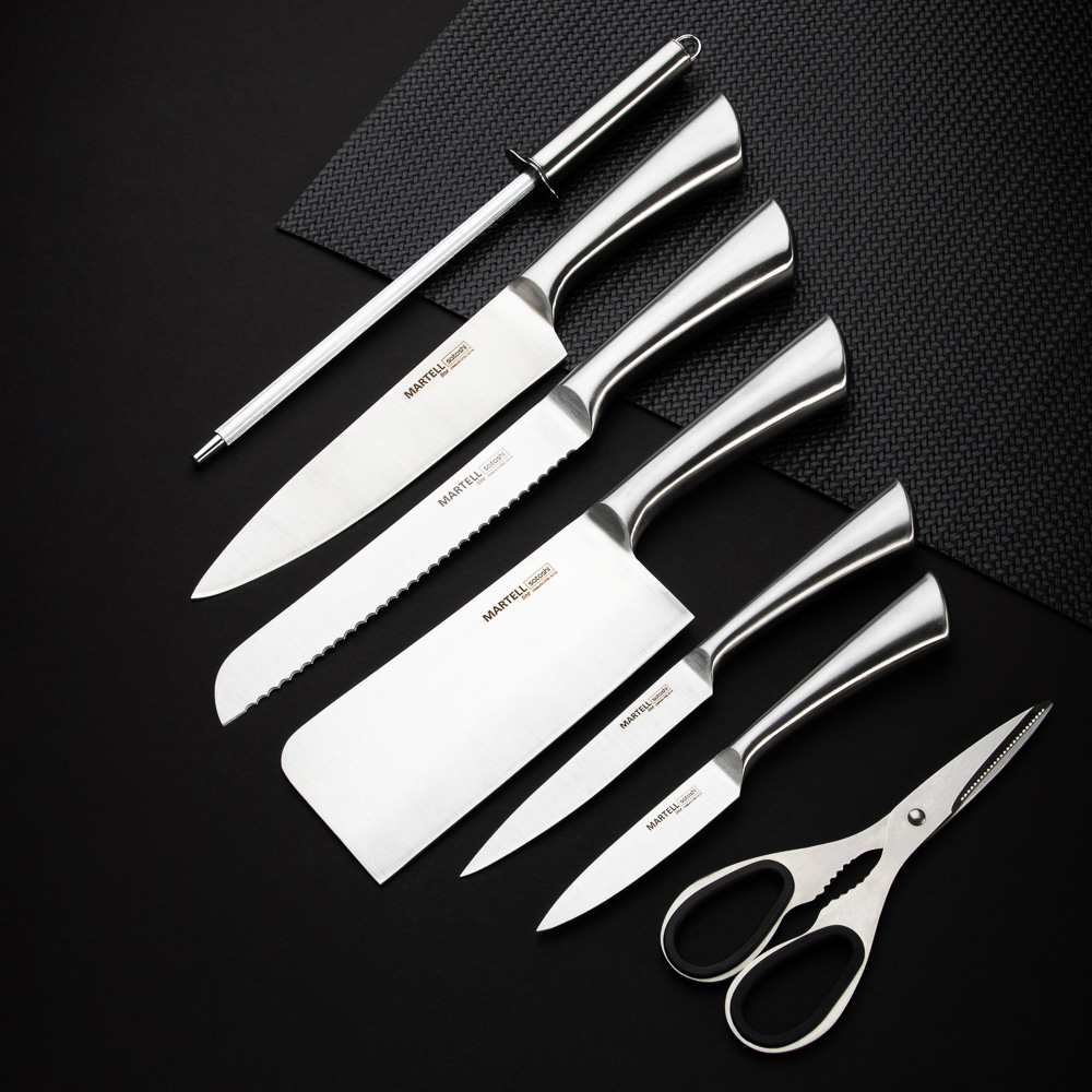 SATOSHI Мартелл Набор ножей кухонных 8пр, ручки хром, акриловая подставка, арт.№ 803-287