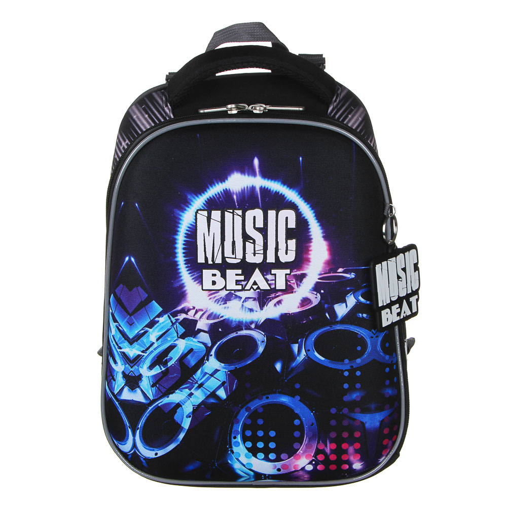 Мьюзик Бит Рюкзак школьный жесткий, 38x30x20см, ПЭ, 2 отд, 2 карм, эргон.спинка,лямки рег.по росту, арт.№ 254-438