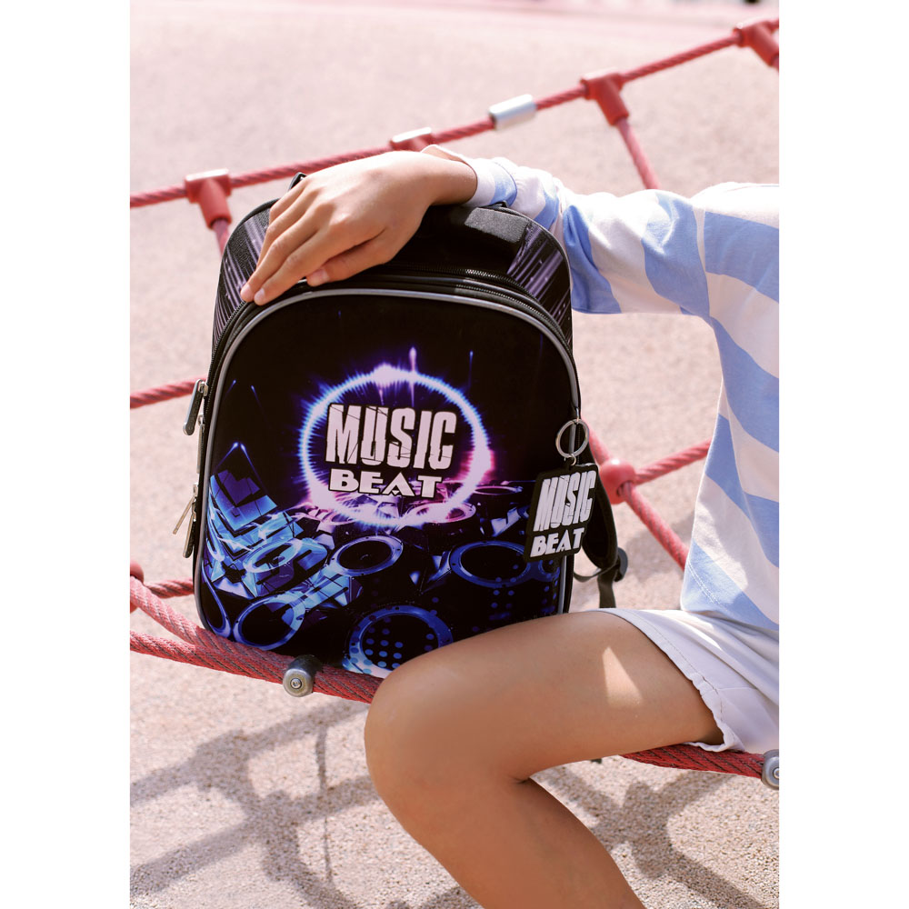 Мьюзик Бит Рюкзак школьный жесткий, 38x30x20см, ПЭ, 2 отд, 2 карм, эргон.спинка,лямки рег.по росту, арт.№ 254-438