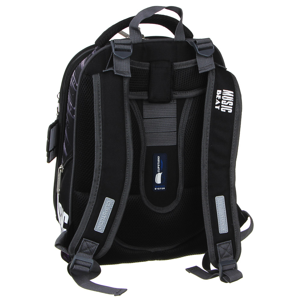 Мьюзик Бит Рюкзак школьный жесткий, 38x30x20см, ПЭ, 2 отд, 2 карм, эргон.спинка,лямки рег.по росту, арт.№ 254-438