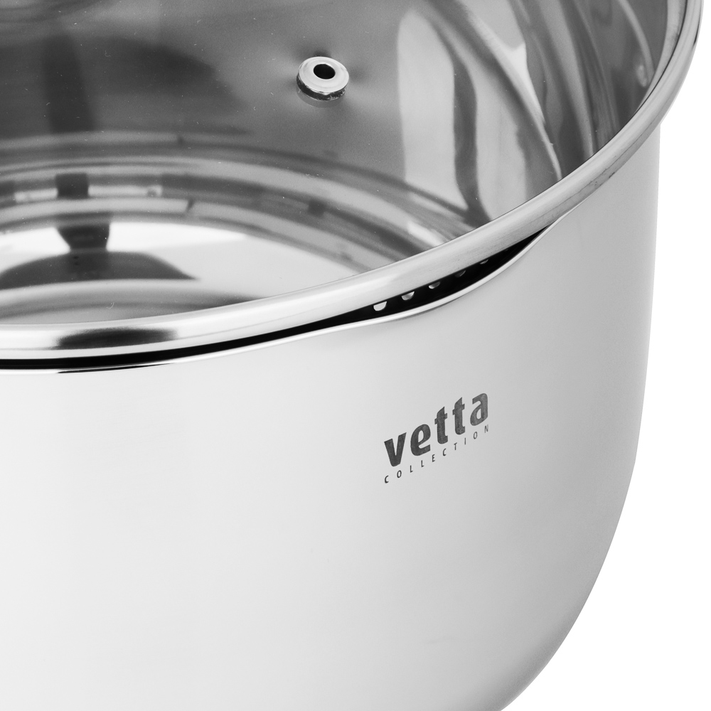VETTA Бирмингем Кастрюля 24х14,5см, 6,3л, со стекл. крышкой, индукция, арт.№ 822-139