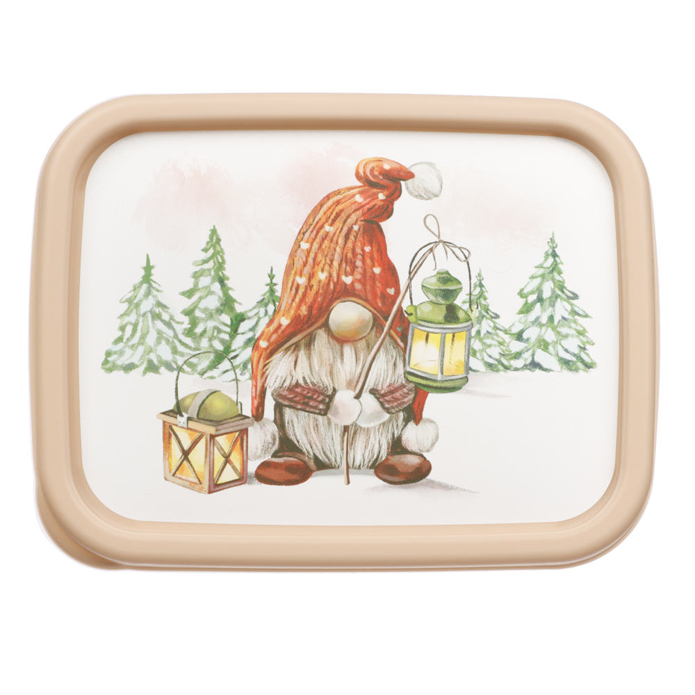 Шишки, Гном Набор контейнеров для продуктов прямоугольных 3шт (0,5л+0,85л+1,5л), пластик, 2 дизайна, арт.№ 861-469