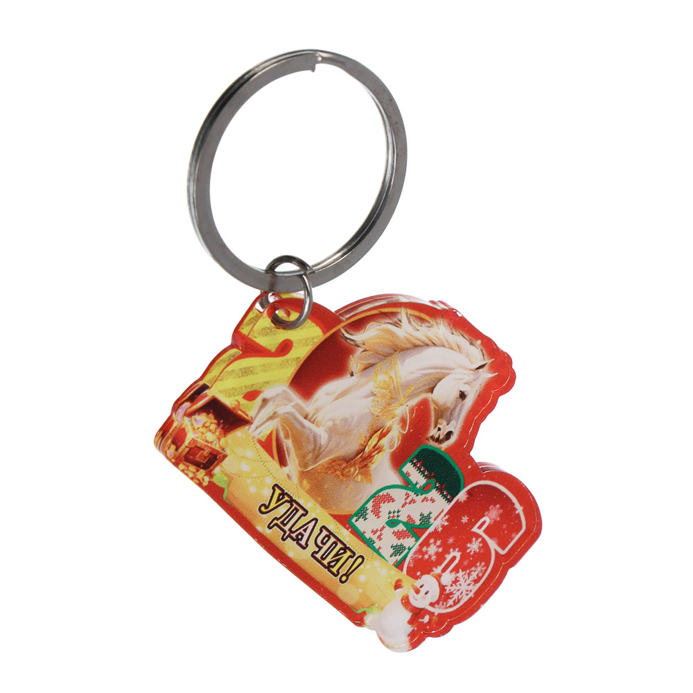 Брелок тм СНОУ БУМ, 3,1x5,2 см, металл, акрил, микс, арт.№ 705-500