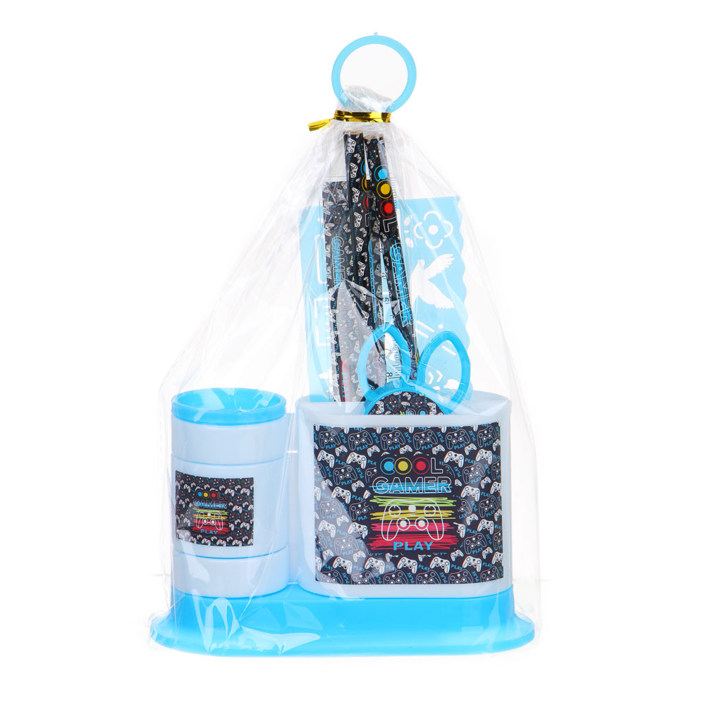 КУЛ ГЕЙМЕР Органайзер канц. 4 отд., 7 пр.:(ножн., 2 кар., точилка, трафарет, линейка, подст.), пл., арт.№ 234-051