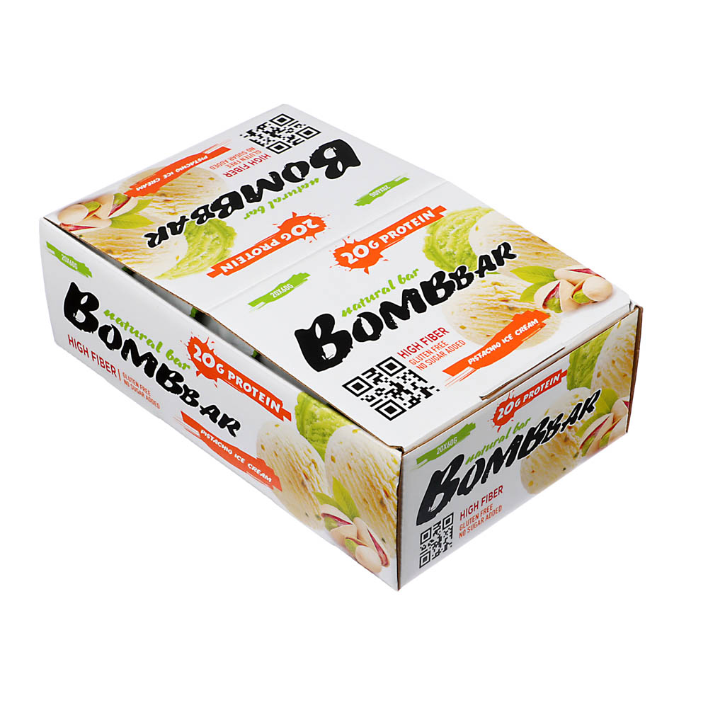 Батончик неглазированный "фисташковый пломбир", ТМ "BOMBBAR", 60 гр., арт.№ 347-175
