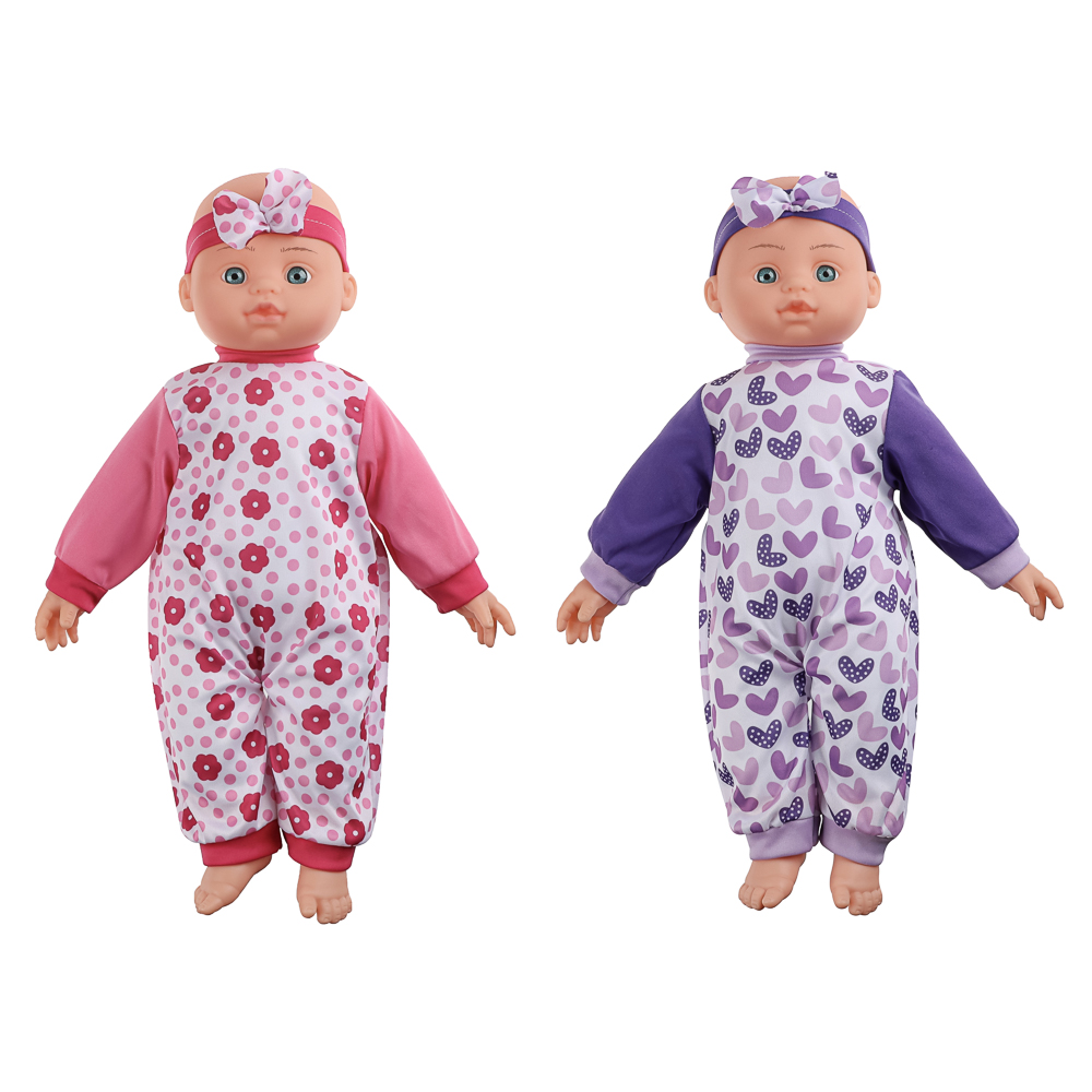 ИГРОЛЕНД Пупс мягкое тело, звук, 45 см, пластик, полиэстер, 3хAG13, 4 диз., арт.№ 267-735