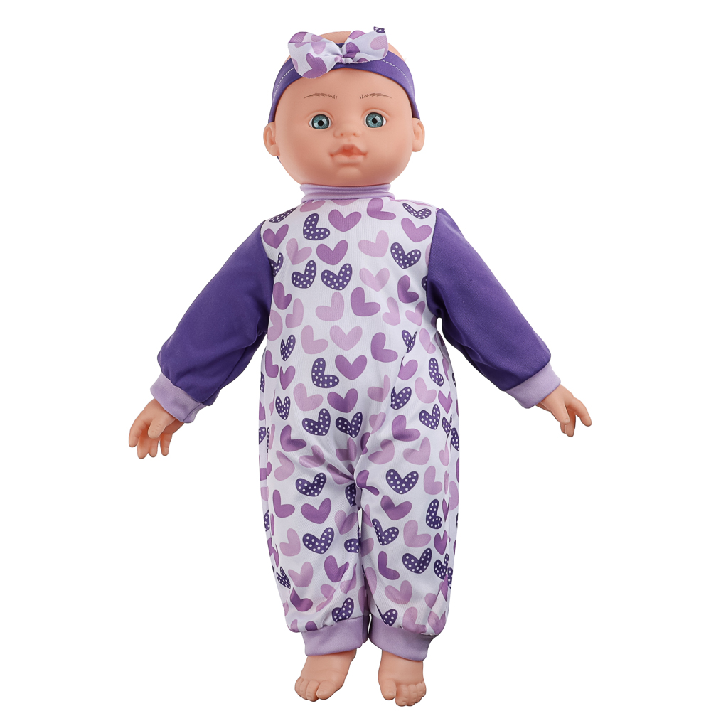 ИГРОЛЕНД Пупс мягкое тело, звук, 45 см, пластик, полиэстер, 3хAG13, 4 диз., арт.№ 267-735