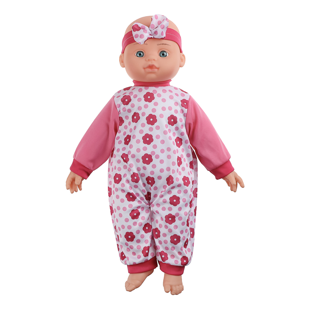 ИГРОЛЕНД Пупс мягкое тело, звук, 45 см, пластик, полиэстер, 3хAG13, 4 диз., арт.№ 267-735