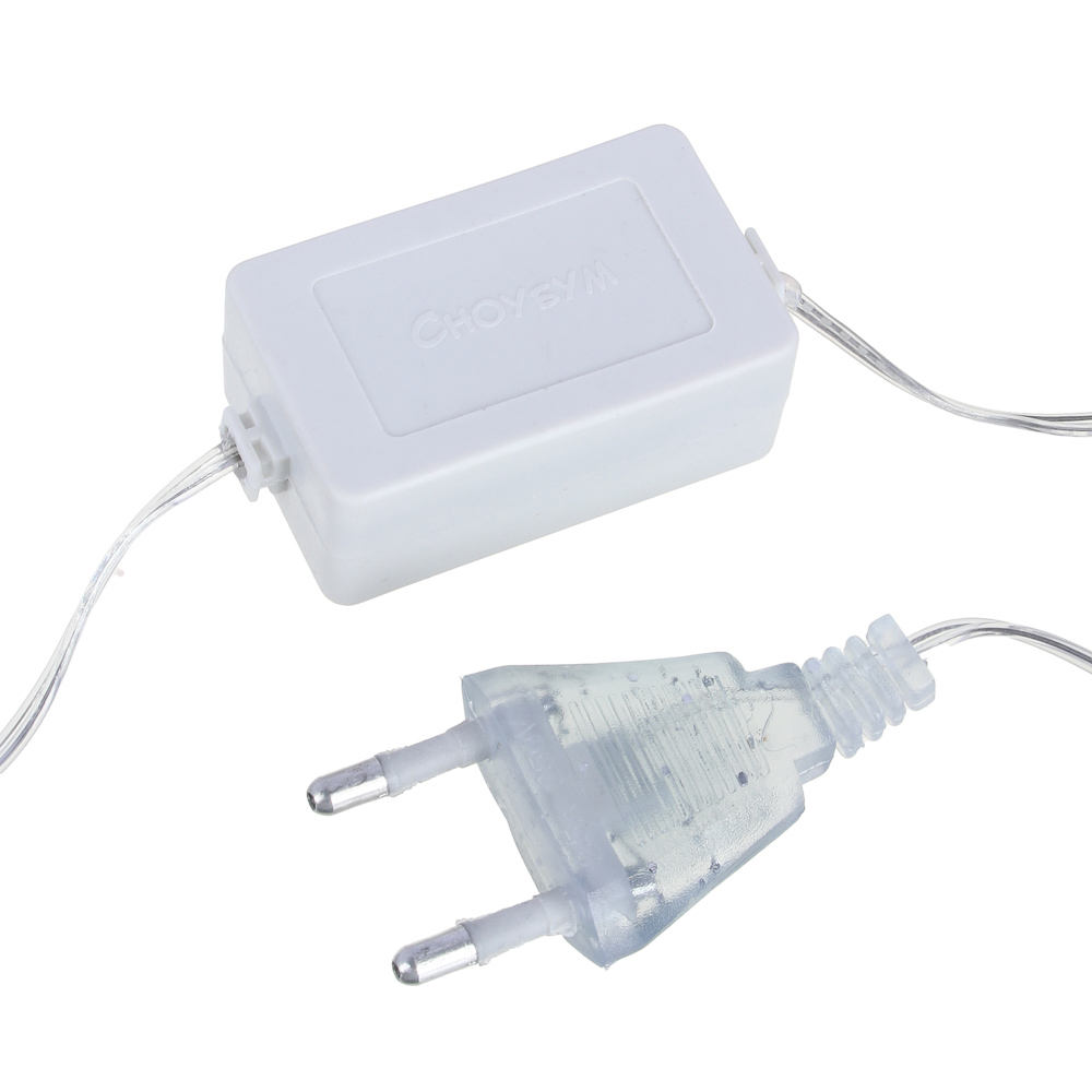 Гирлянда шнур 5 м СНОУ БУМ, 50 LED ламп, постоянное белое свечение, ПВХ прозрачный, диаметр 5 мм, 220В, IP44, арт.№ 351-774