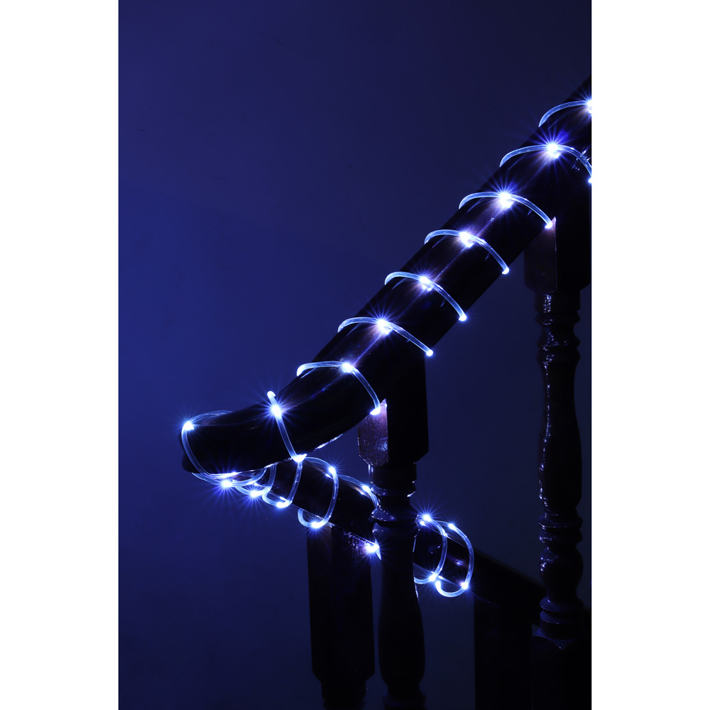 Гирлянда шнур 5 м СНОУ БУМ, 50 LED ламп, постоянное белое свечение, ПВХ прозрачный, диаметр 5 мм, 220В, IP44, арт.№ 351-774