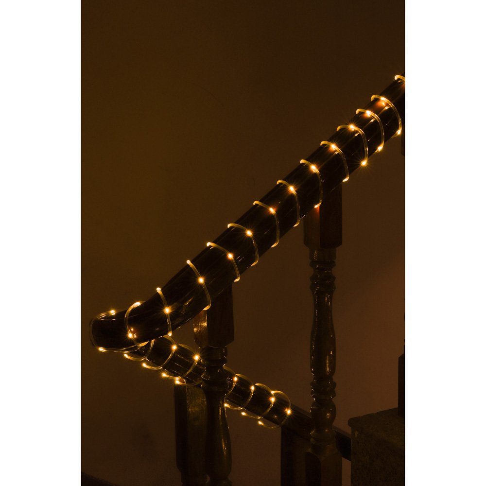 Гирлянда шнур 10 м  СНОУ БУМ, 100 LED ламп, постоянное свечение шампань, ПВХ прозрачный, диаметр 5 мм, 220В, IP44, арт.№ 351-775