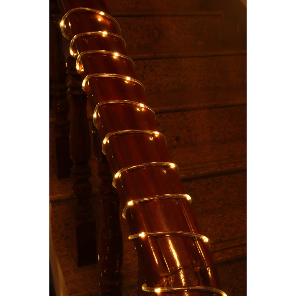 Гирлянда шнур 10 м  СНОУ БУМ, 100 LED ламп, постоянное свечение шампань, ПВХ прозрачный, диаметр 5 мм, 220В, IP44, арт.№ 351-775