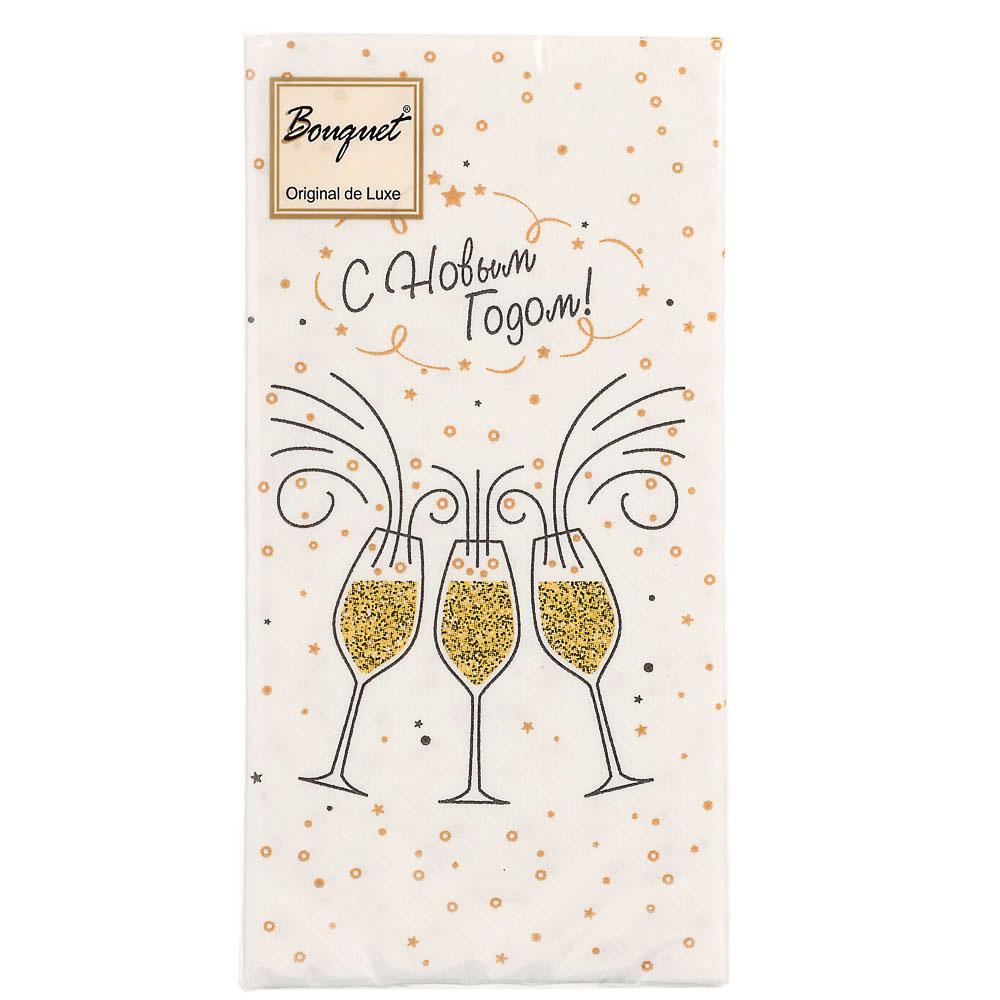 Салфетки бумажные двухслойные Символ года/Пирожные/С новым годом 33х33см, 6 дизайнов, 20шт, арт.№ 912-033