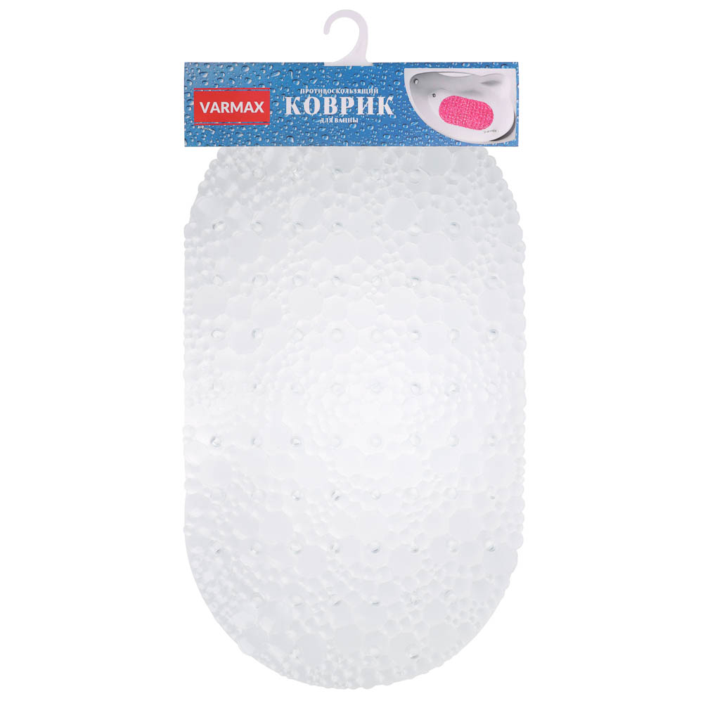 Коврик противоскользящий в ванную "Линза" 67см*38см, прозрачный, арт.№ 403-111