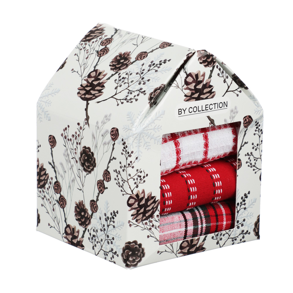 BY COLLECTION Фелиз Полотенце кухонное в наборе 3шт., 100% хлопок, 38х63см, арт.№ 492-247