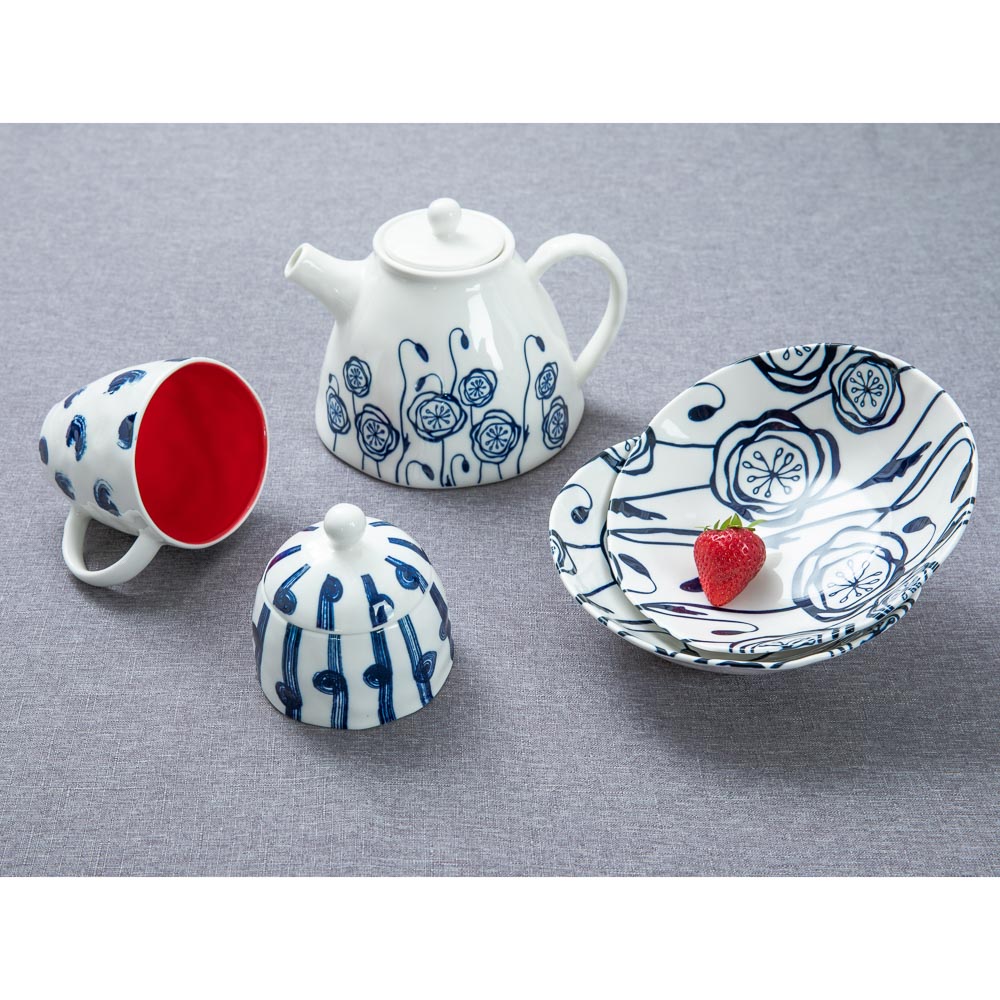 MILLIMI Индиго Салатник, 18х5см, керамика, арт.№ 824-472