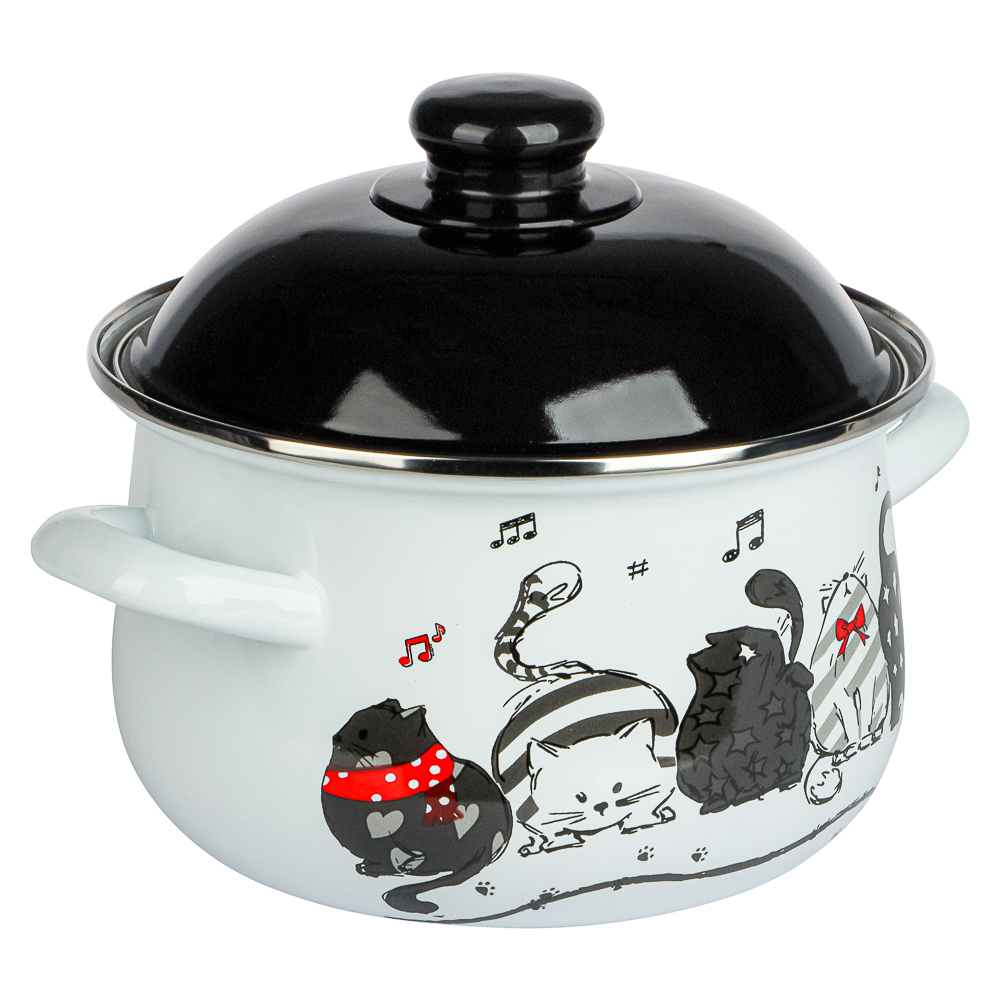 VETTA Хвостатые друзья Кастрюля эмалированная, 18см, 2,0л, индукция, арт.№ 894-541