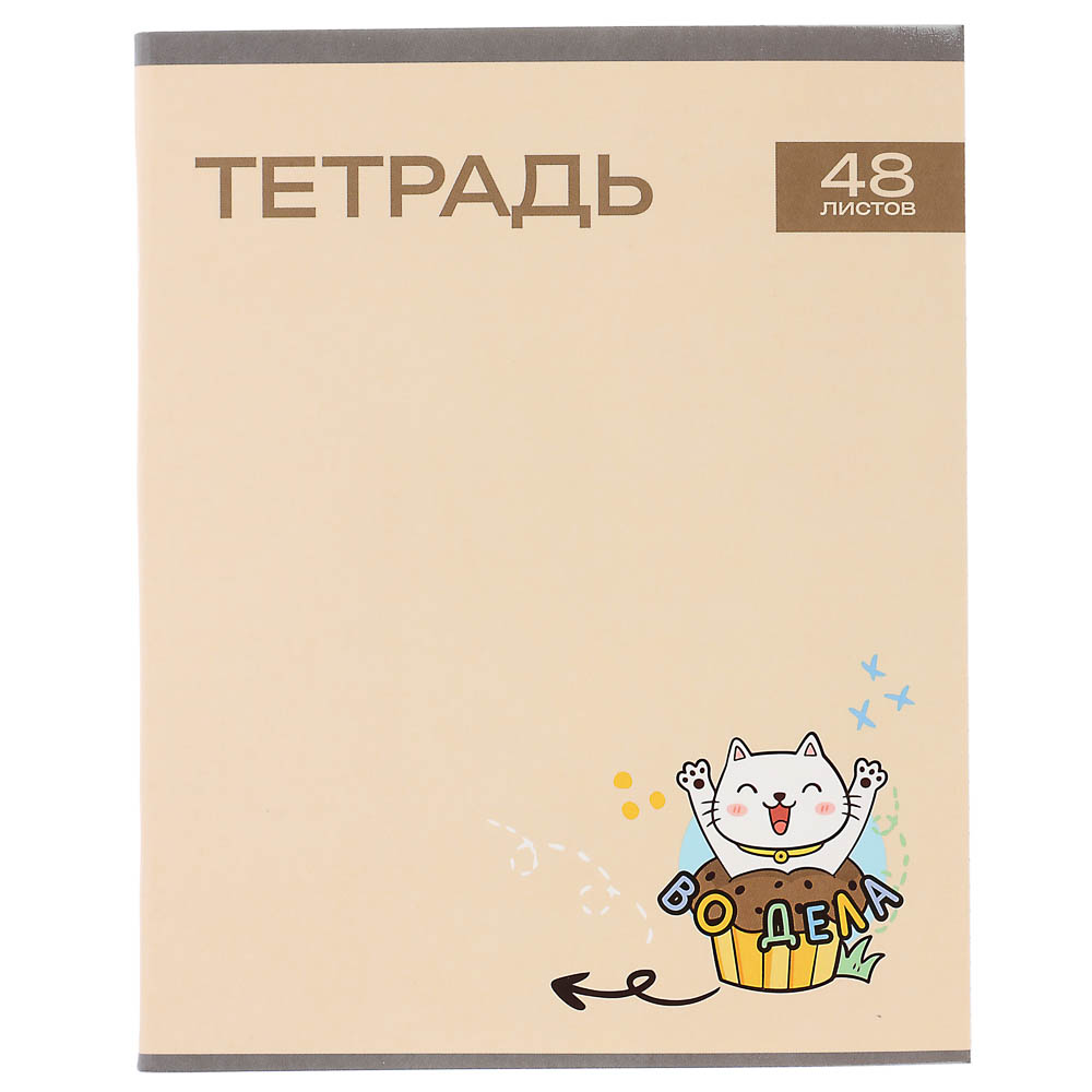 Тетрадь общая 48л. в клетку, БЕЛЫЕ ЛИСТЫ, обложка картон, скрепка, УФ лак, "Ми Стайл", 4 диз, арт.№ 524-331