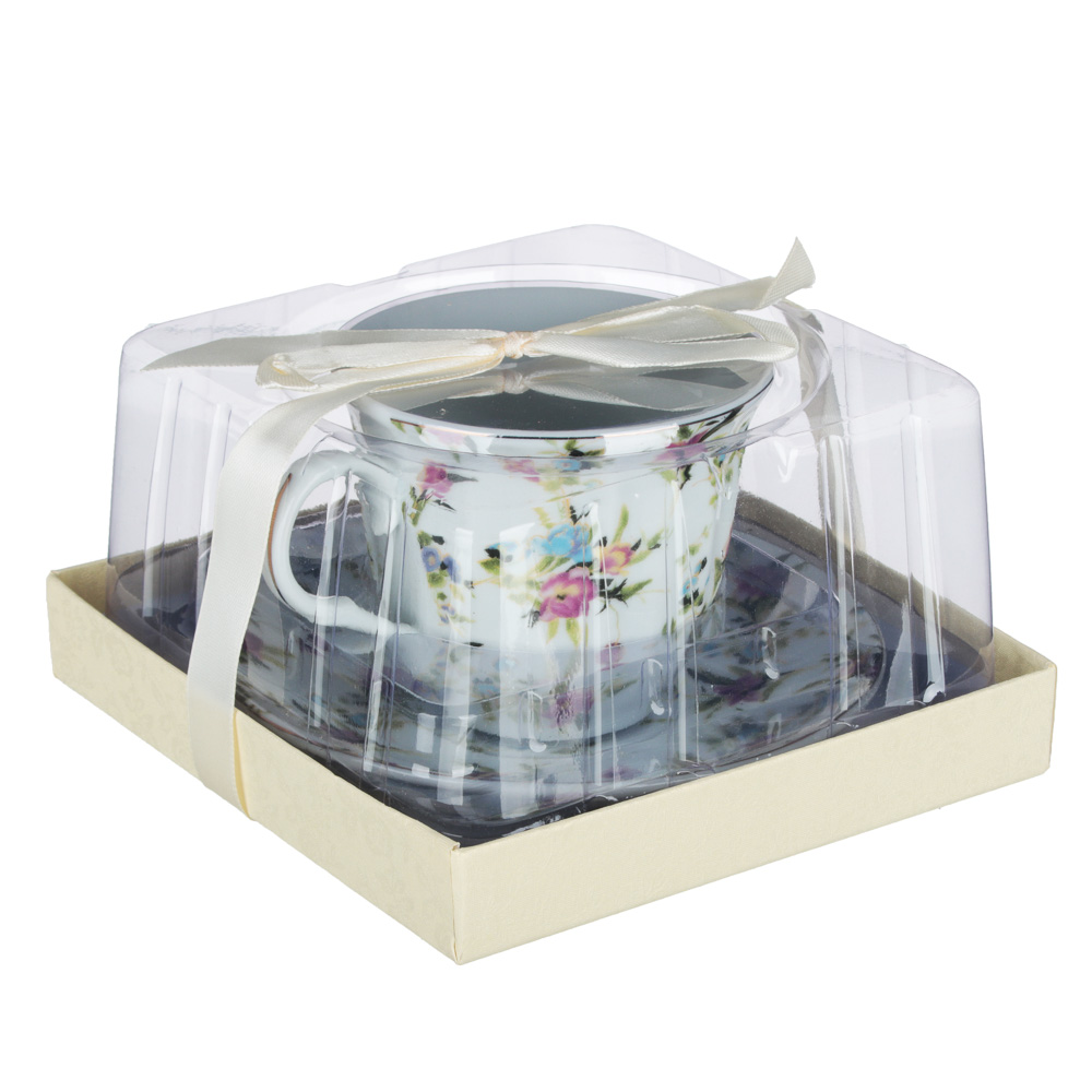 Весенний аромат Набор чайный 2 пр., 220мл, 14см, фарфор, 4 дизайна, арт.№ 802-091