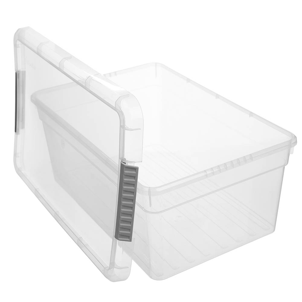 Ящик для хранения, на защелках, 36,9х24,7х15,4см, 10л, полипропилен, арт.№ 406-138
