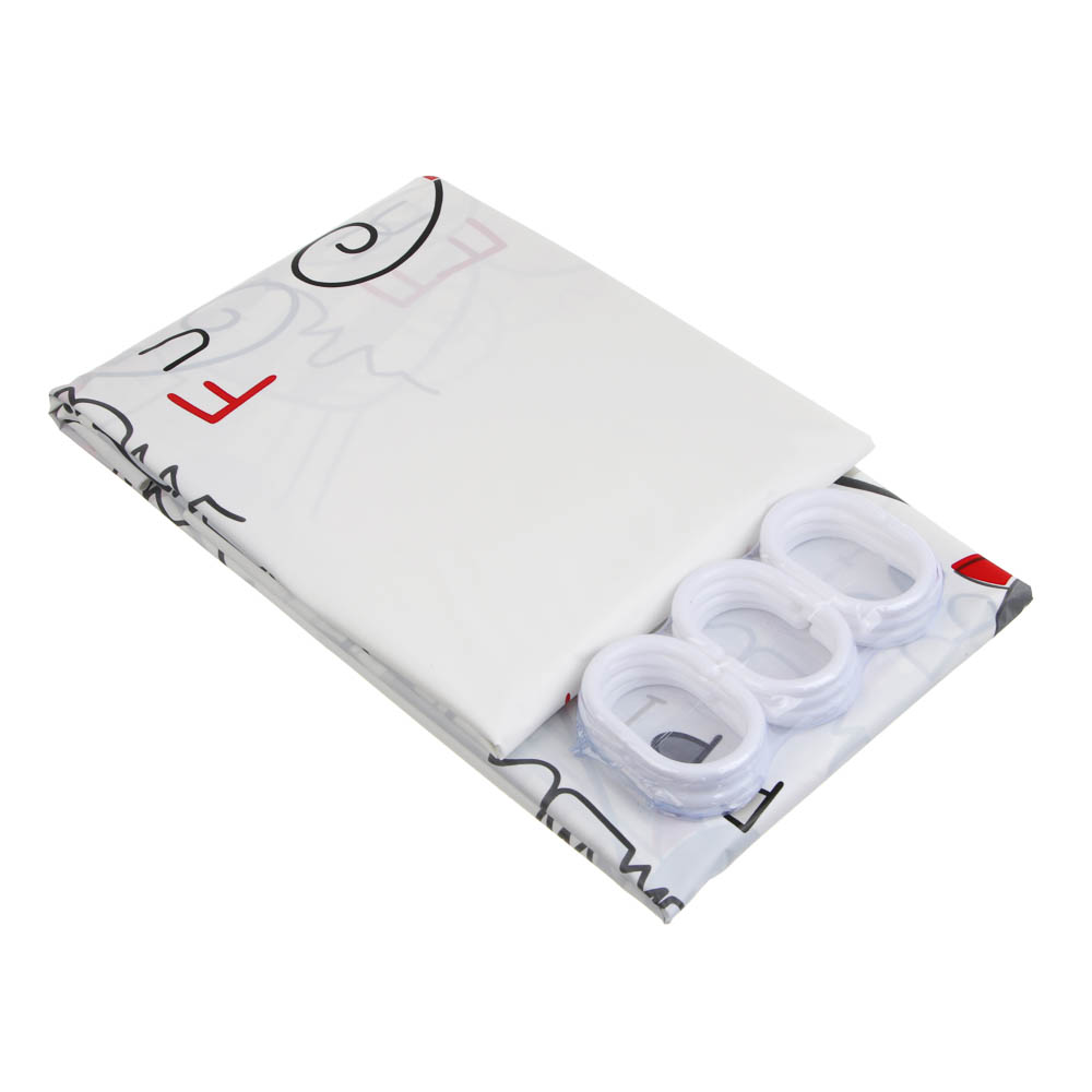 Шторка для ванной тм VETTA Веселые коты, ПЕВА 60г/м2, 180x200см, арт.№ 461-648