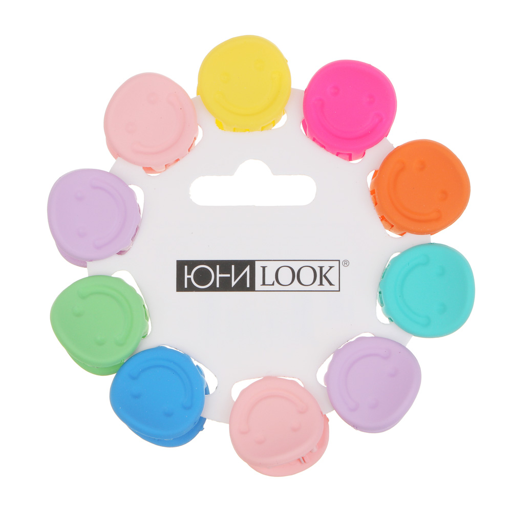 ЮНИLOOK Набор детских заколок-крабов для волос 10 шт, 1,7см, пластик, арт.1, арт.№ 321-428