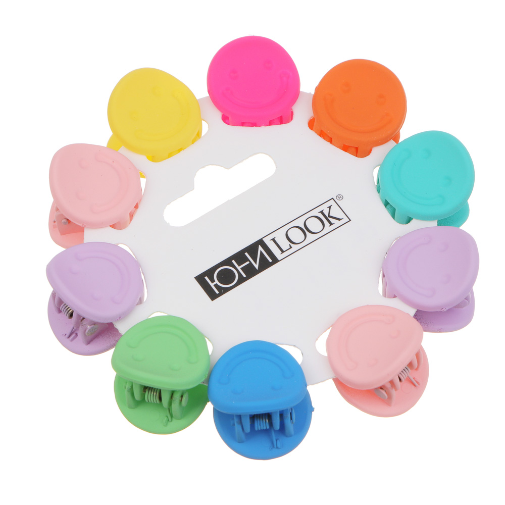 ЮНИLOOK Набор детских заколок-крабов для волос 10 шт, 1,7см, пластик, арт.1, арт.№ 321-428