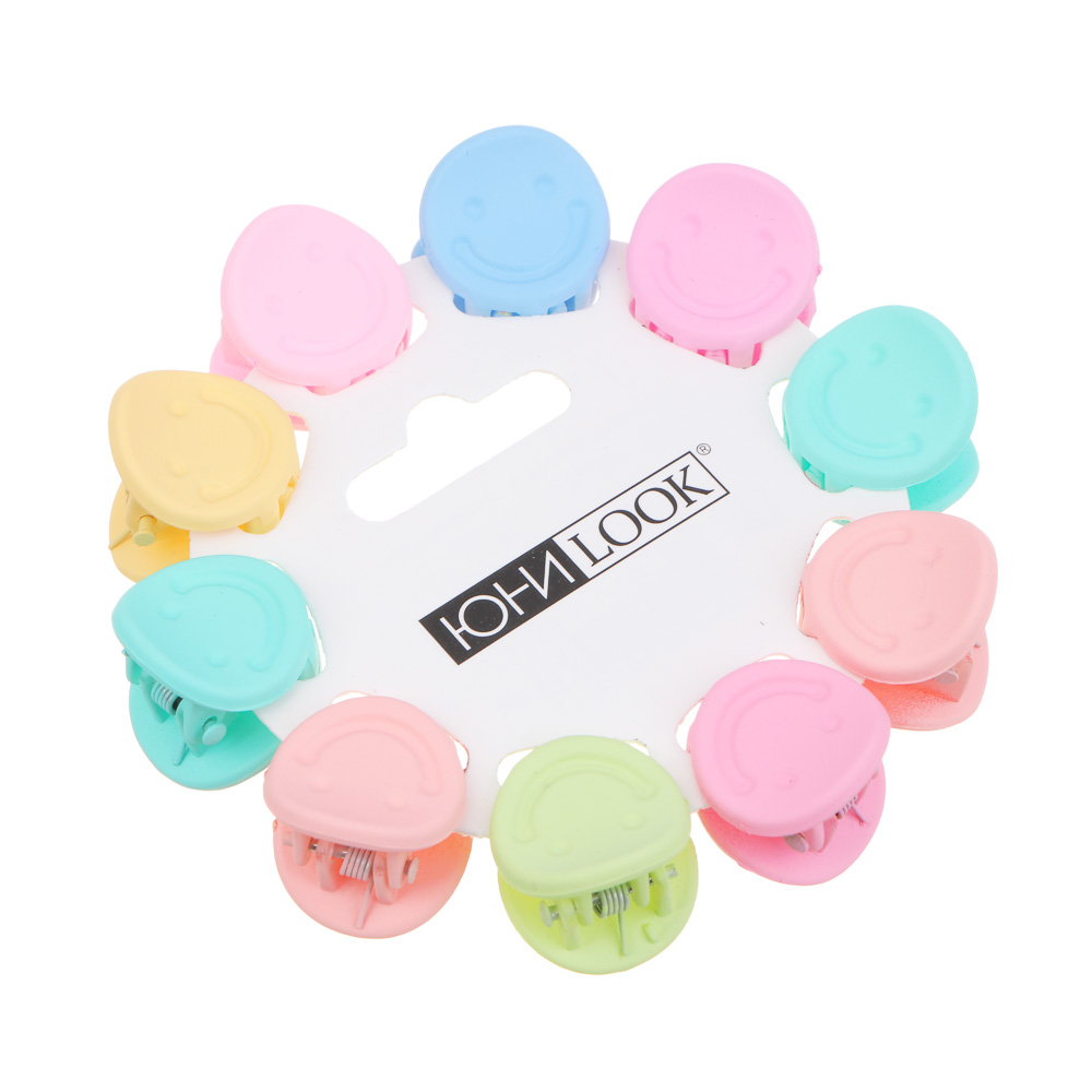 ЮНИLOOK Набор детских заколок-крабов для волос 10 шт, 1,7см, пластик, арт.2, арт.№ 321-429