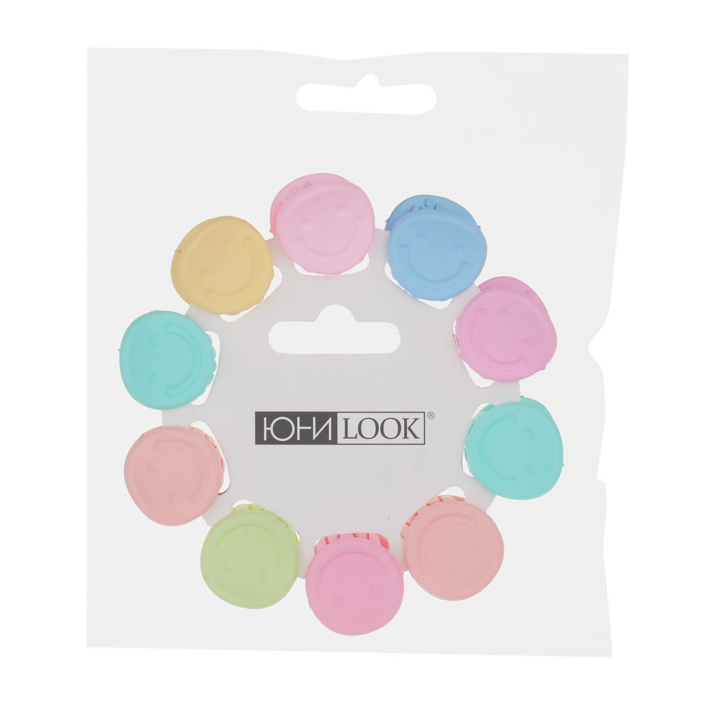 ЮНИLOOK Набор детских заколок-крабов для волос 10 шт, 1,7см, пластик, арт.2, арт.№ 321-429