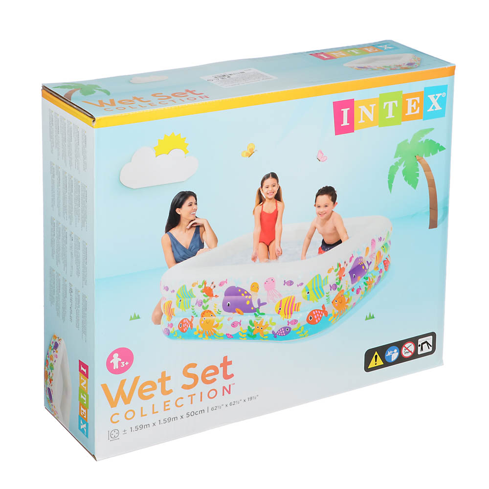 INTEX Бассейн надувной Аквариум 340 л 159x159x50см от 3 лет 57471NP, арт.№ 359-310