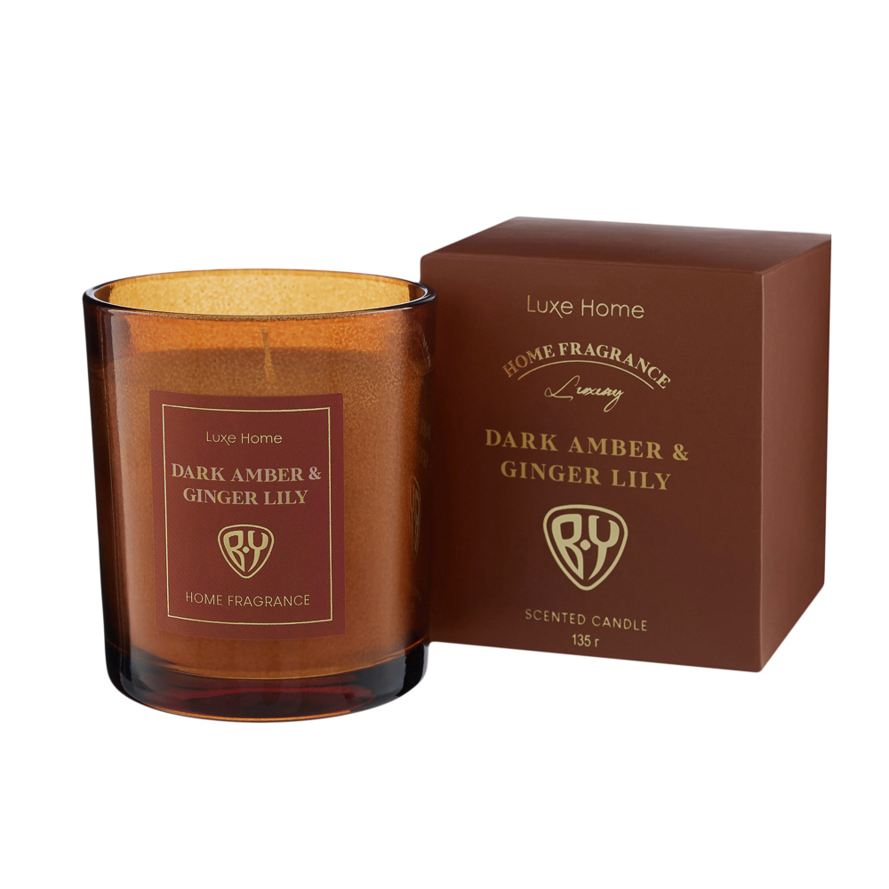 BY Свеча ароматизированная Luxe Home, 135гр., White Musk&Warm Vanilla,Black leather,Velvet Rose,Dark, арт.№ 412-222