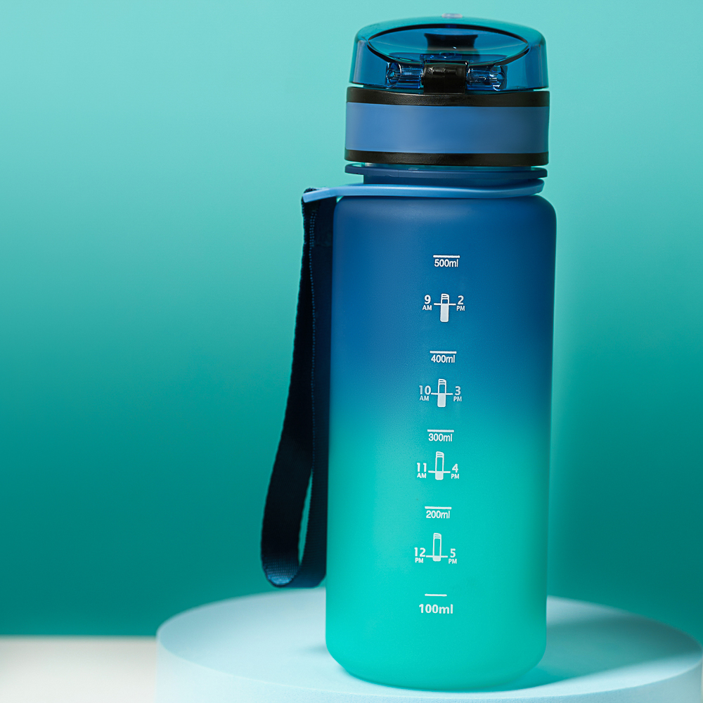 SILAPRO MAX Бутылка спортивная с замком, бирюзовая, 500мл, РС, РР, арт.№ 088-052