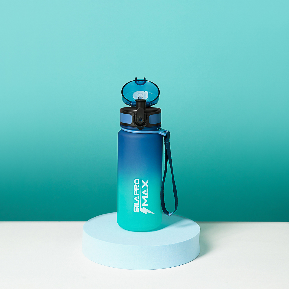 SILAPRO MAX Бутылка спортивная с замком, бирюзовая, 500мл, РС, РР, арт.№ 088-052