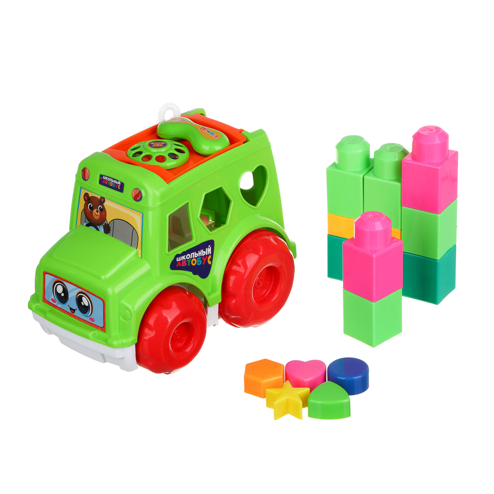 ИГРОЛЕНД Машинка сортер с кубиками "Путешествие", РР, 23х25см, арт.№ 270-037